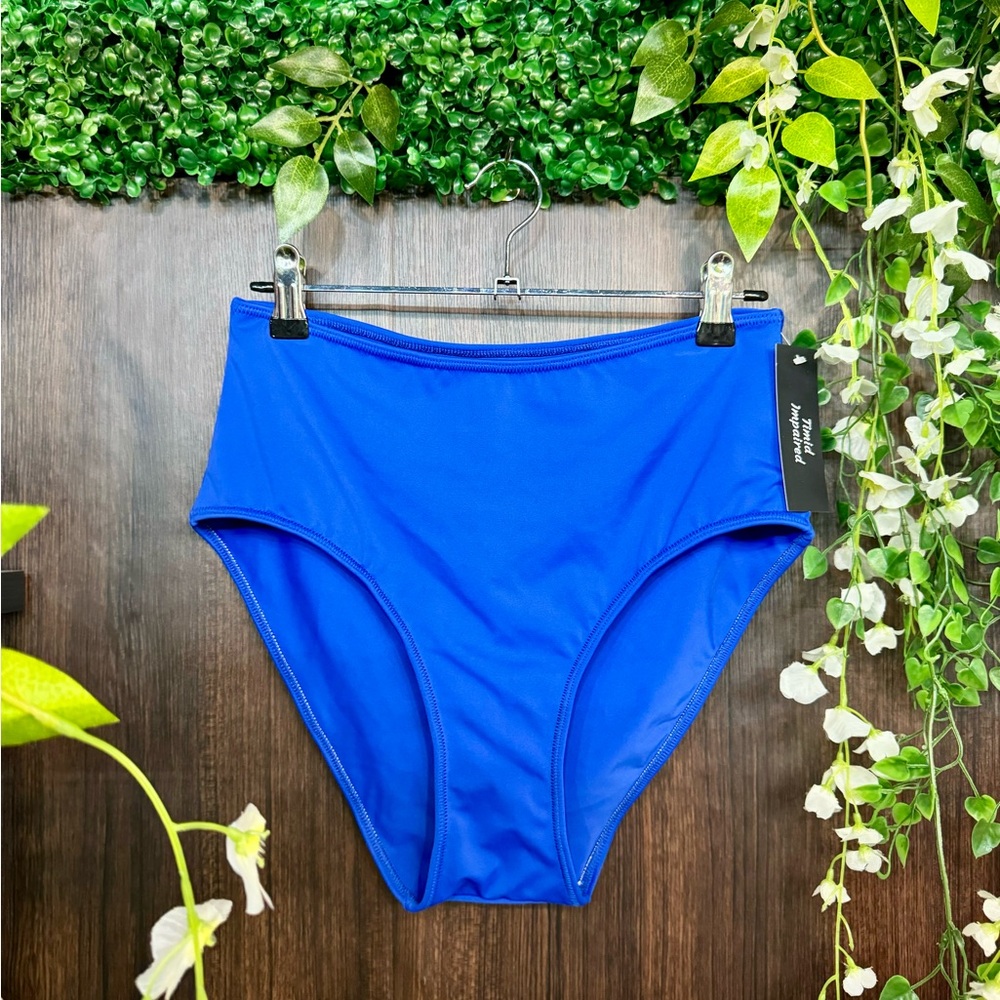 Blue High-Waisted Bikini Bottom